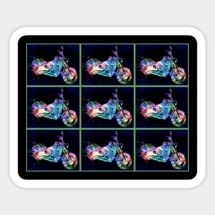 Motorcycle : Pop Art Abstract Whimsical Surreal Collage Print Sticker